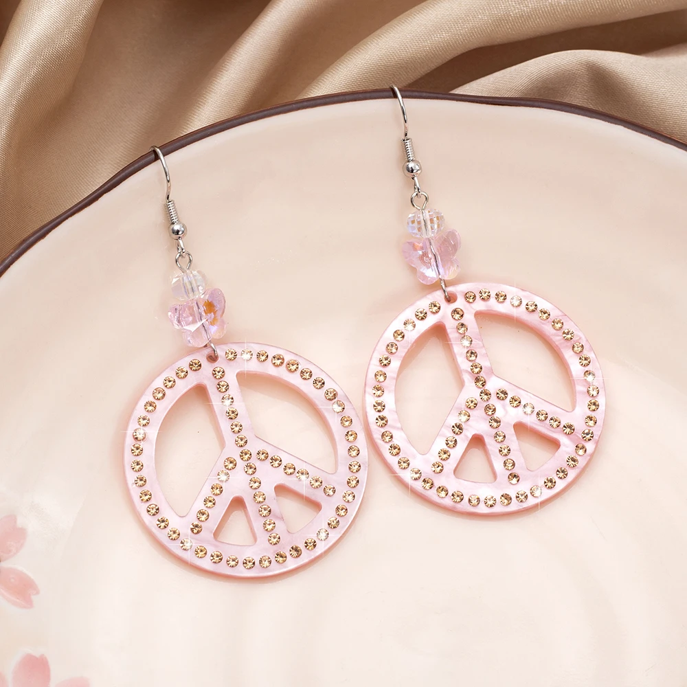 Peace Logo With Rhinestones Acrylic Earrings Dangle 2026 Trend Women's Lightweight Jewelry Party Accessories Festival Gifts
Peace Logo With Rhinestones Acrylic Earrings Dangle 2026 Trend Women's Lightweight Jewelry Party Accessories Festival Gifts