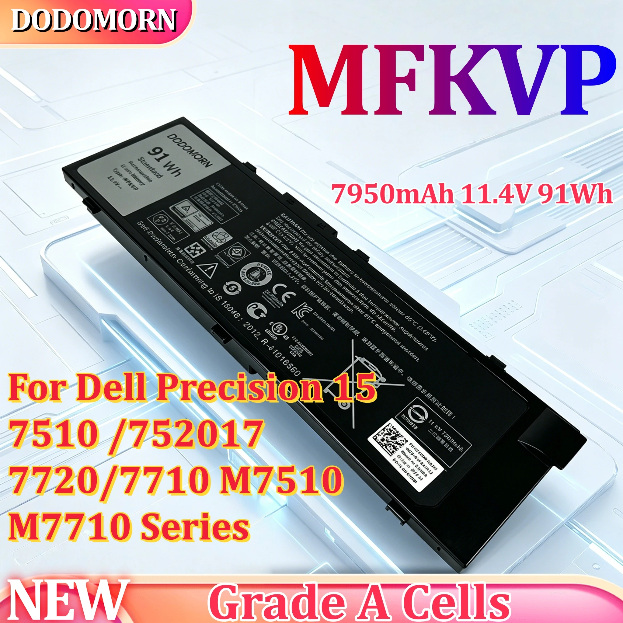 High quality MFKVP Notebook Battery for Dell Precision 7520 7720 M7710 T05W1 M28DH GR5D3
High quality MFKVP Notebook Battery for Dell Precision 7520 7720 M7710 T05W1 M28DH GR5D3
