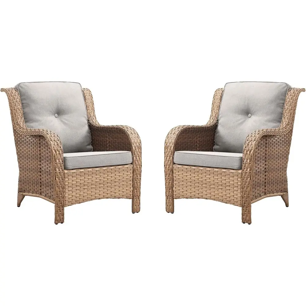 2-Piece Wicker Rattan Outdoor Chairs Set with High Back and Deep Seating for Patio, Deck, Porch, Balcony, or Garden (Yellow/Beig
2-Piece Wicker Rattan Outdoor Chairs Set with High Back and Deep Seating for Patio, Deck, Porch, Balcony, or Garden (Yellow/Beig