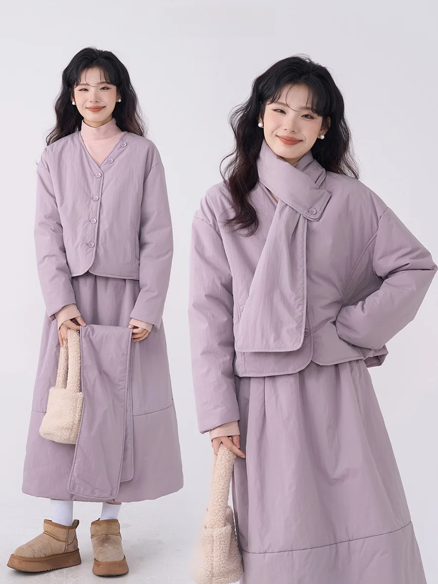 Женский корейский теплый зимний комплект из двух предметов: легкая хлопковая куртка и юбка с цветочным принтом
Женский корейский теплый зимний комплект из двух предметов: легкая хлопковая куртка и юбка с цветочным принтом