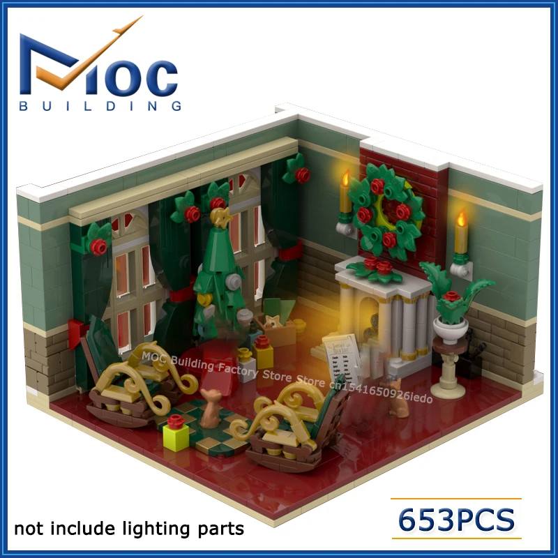 MOC Building Blocks Christmas Living Room Model DIY Assemble Bricks Creative Street View Series Toy Collection Display Xmas Gift
MOC Building Blocks Christmas Living Room Model DIY Assemble Bricks Creative Street View Series Toy Collection Display Xmas Gift