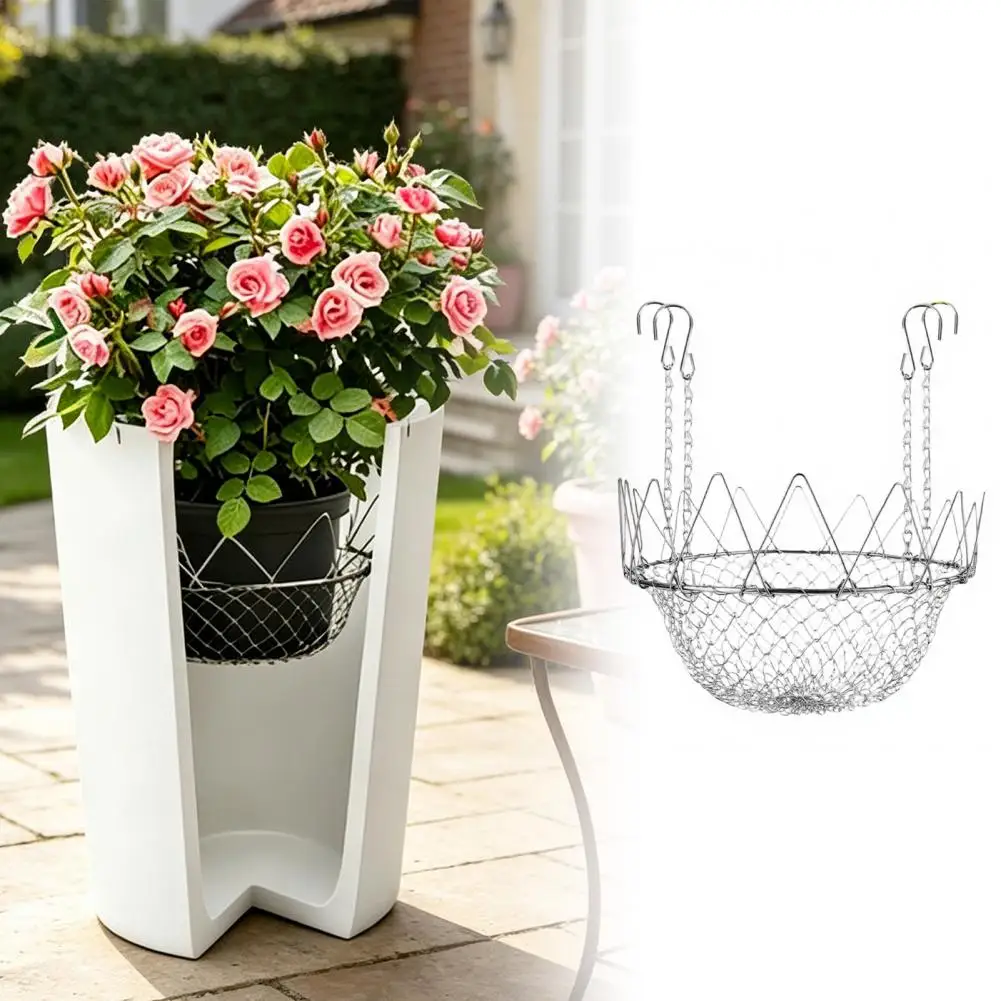 Adjustable Planter Insert Riser Stainless Steel Planter Riser with Chains Hooks Rustproof Heavy Duty Plant Riser Inside Planter
Adjustable Planter Insert Riser Stainless Steel Planter Riser with Chains Hooks Rustproof Heavy Duty Plant Riser Inside Planter
