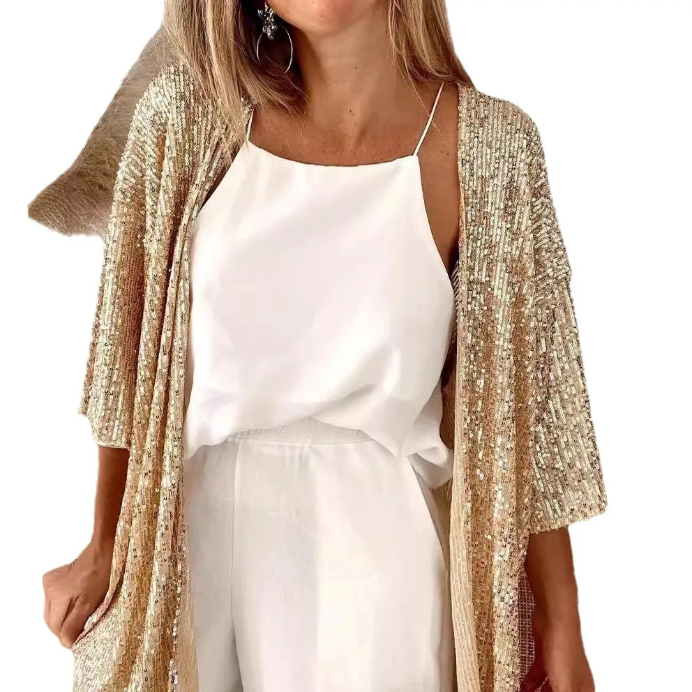 Women's Loose Fit Sequin Oversized Top Comfortable Polyester Cotton Blend Long Sleeve Commute Style Fashionable Outerwear
Women's Loose Fit Sequin Oversized Top Comfortable Polyester Cotton Blend Long Sleeve Commute Style Fashionable Outerwear