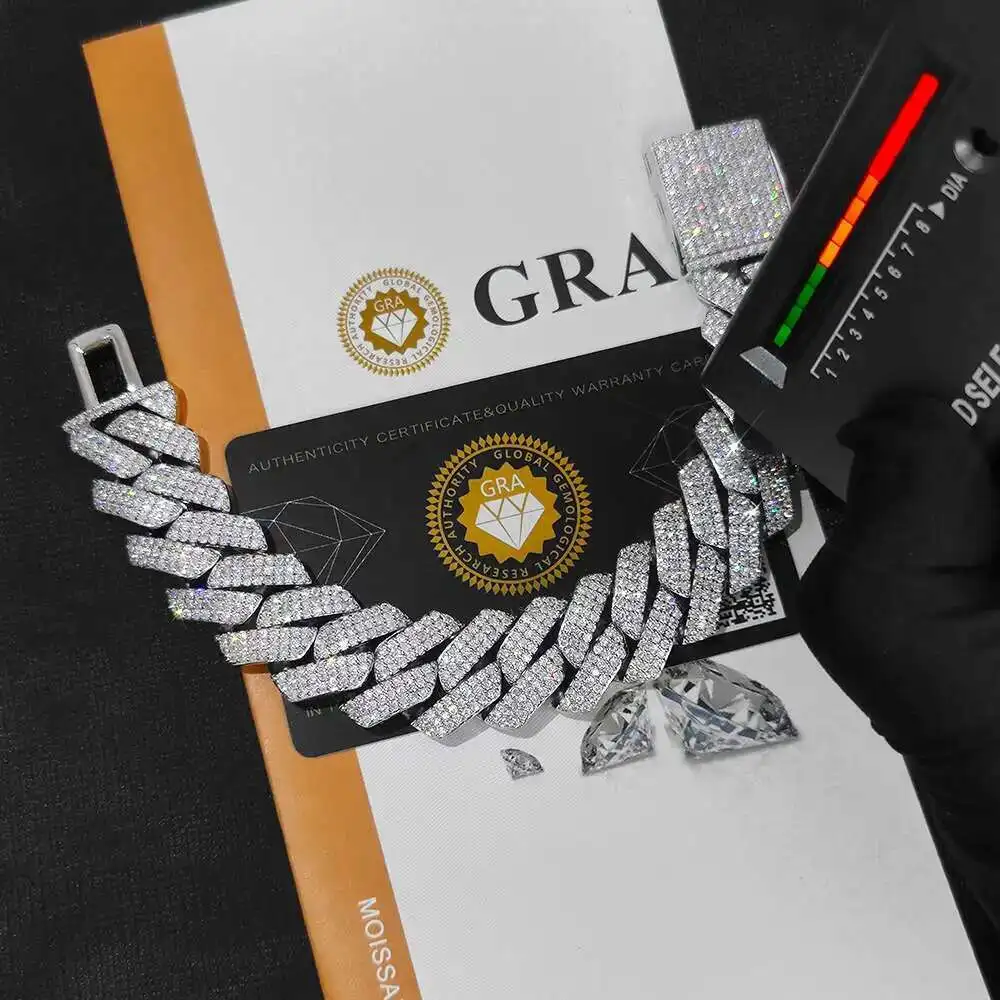 Nuoya High Quality 925 Sterling Silver Cuban Necklace Hip Hop Jewelry Shiny Vvs Diamond Prong Miami Cuban Link Chain for Women
Nuoya High Quality 925 Sterling Silver Cuban Necklace Hip Hop Jewelry Shiny Vvs Diamond Prong Miami Cuban Link Chain for Women