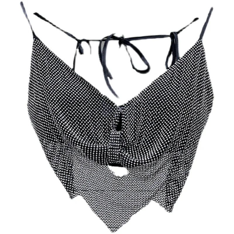 Bling Rhinestones Party Crop Top 2022 Fashion Solid Backless Straps Full Diamonds Cropped Top Women 
Bling Rhinestones Party Crop Top 2022 Fashion Solid Backless Straps Full Diamonds Cropped Top Women