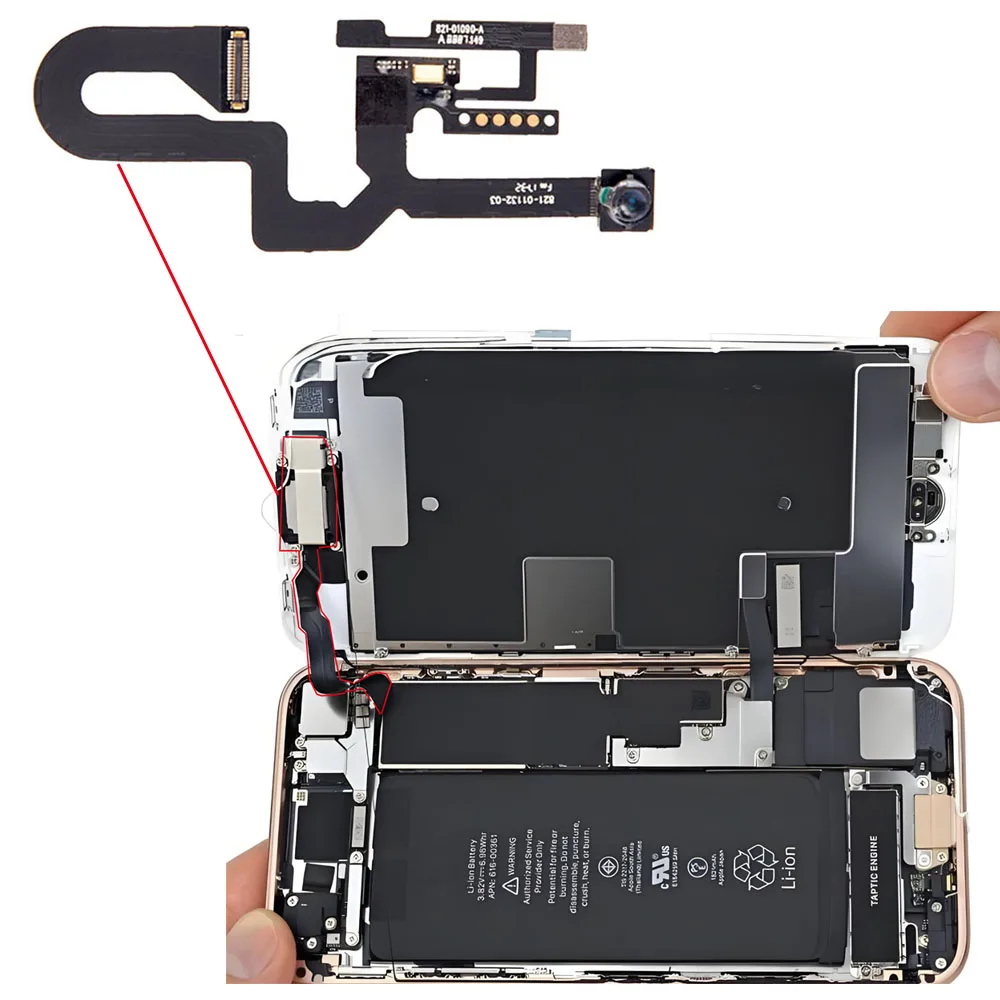 Замена гибкого кабеля передней камеры iPhone 7 8 Plus, ремонт включает в себя микрофон датчика приближения
Замена гибкого кабеля передней камеры iPhone 7 8 Plus, ремонт включает в себя микрофон датчика приближения