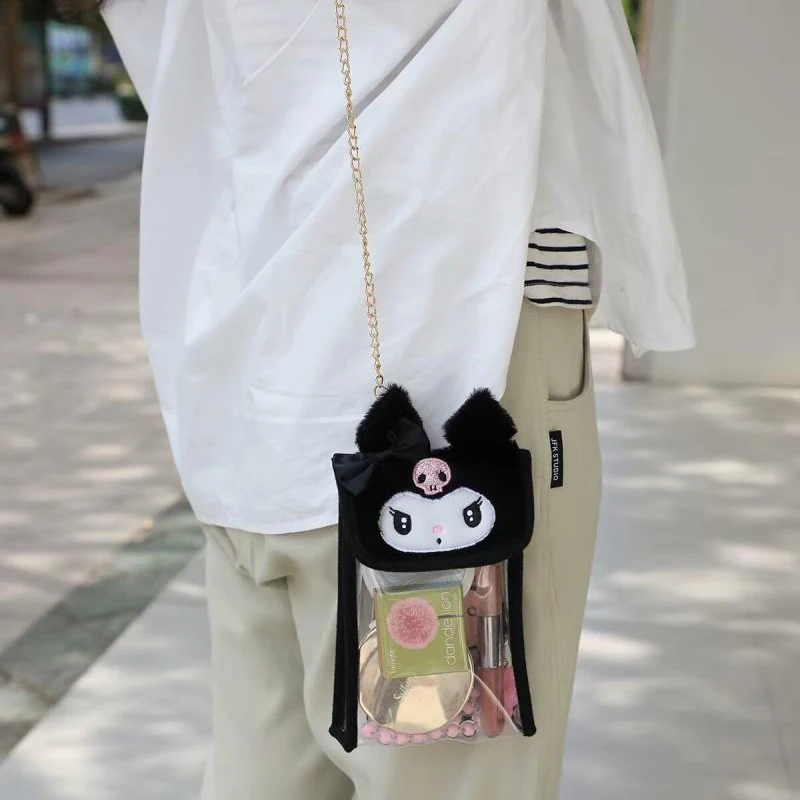 Sanrio Kuromi Mymelody мультяшная прозрачная сумка через плечо женская сумка на плечо с цепочкой кошелек женская сумка
Sanrio Kuromi Mymelody мультяшная прозрачная сумка через плечо женская сумка на плечо с цепочкой кошелек женская сумка