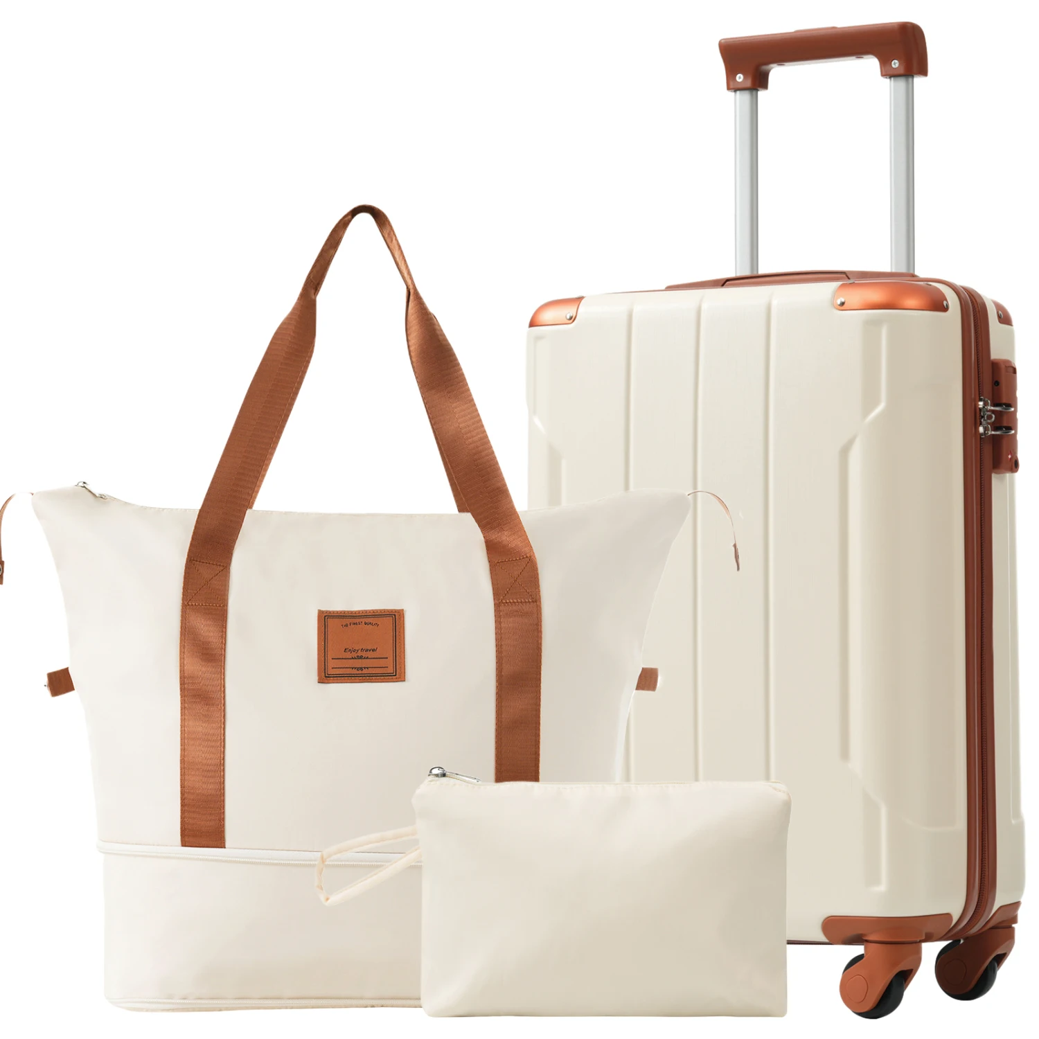 Hardshell Luggage Sets 3 Piece Carry-on Suitcases with Wheels, TSA Lock for Men Women, White Brown (20in)
Hardshell Luggage Sets 3 Piece Carry-on Suitcases with Wheels, TSA Lock for Men Women, White Brown (20in)