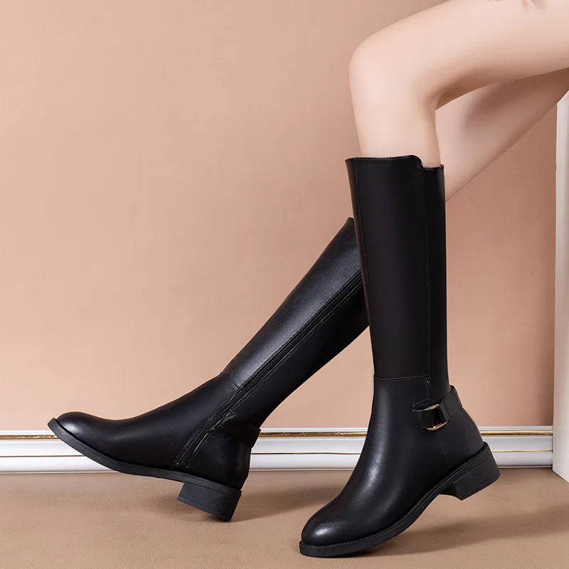 Black Pu Leather Knee Boots for Women ShoesMetal Buckle Decoration New Fashion QutdoorLong Botas Ladies Footwear Size 34-41
Black Pu Leather Knee Boots for Women ShoesMetal Buckle Decoration New Fashion QutdoorLong Botas Ladies Footwear Size 34-41
