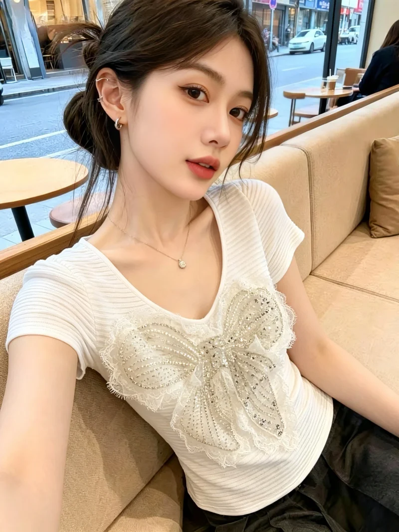 Shiny Knot Short Sleeve Knitted Sweater Women's Summer New Style High Quality Gentle Top Self-Keeping Model Korean ...
Shiny Knot Short Sleeve Knitted Sweater Women's Summer New Style High Quality Gentle Top Self-Keeping Model Korean ...