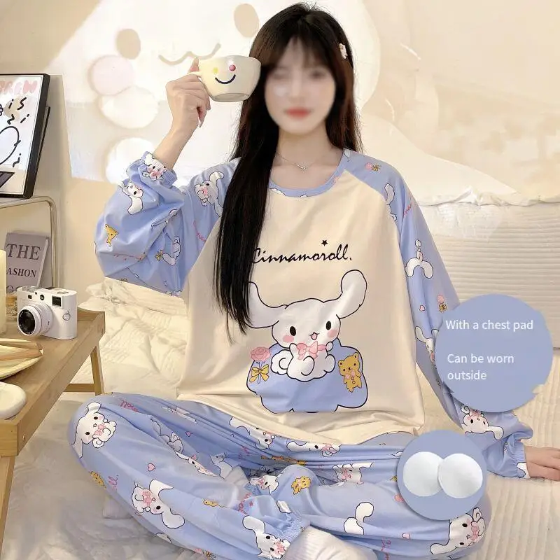 Sanrio Cinnamoroll Sleepwear Ladies Pajamas Spring Nightwear Long Sleeve Pant Pyjamas Kawaii Pijama Student Home Clothes 2 Piece
Sanrio Cinnamoroll Sleepwear Ladies Pajamas Spring Nightwear Long Sleeve Pant Pyjamas Kawaii Pijama Student Home Clothes 2 Piece