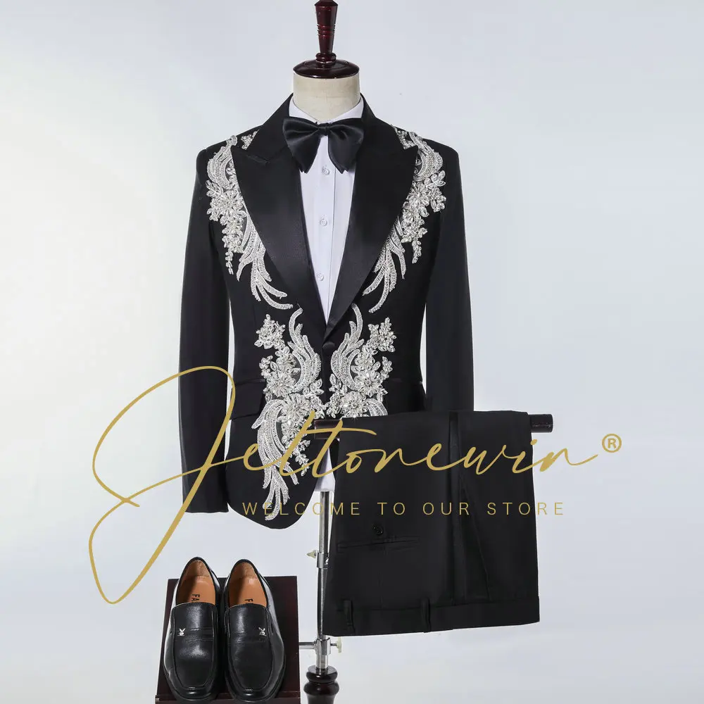 Slim Wedding Men Suit Jacket Set For Marriage High Quality Stage Performance Host Formal Black Men Blazer Men Suit Set Terno
Slim Wedding Men Suit Jacket Set For Marriage High Quality Stage Performance Host Formal Black Men Blazer Men Suit Set Terno