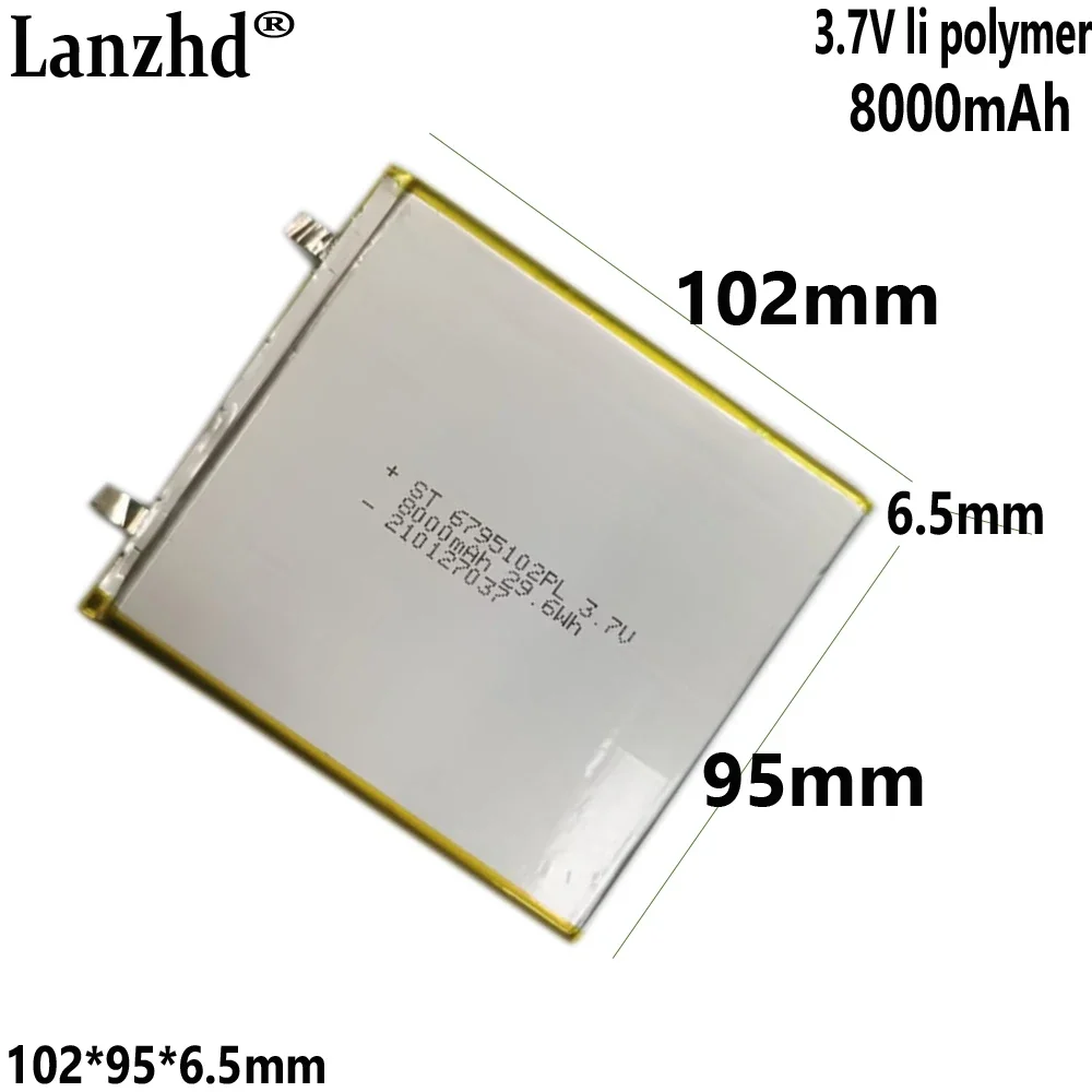 1-12pcs 3.7V polymer lithium battery 8000mAh For power bank cell device energy storage 6795102
1-12pcs 3.7V polymer lithium battery 8000mAh For power bank cell device energy storage 6795102