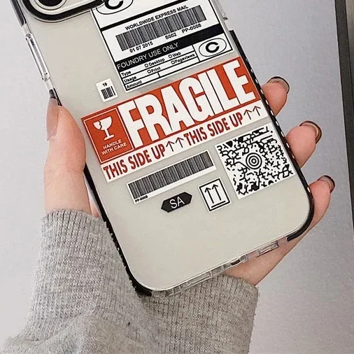 Fashion Fragile Tag Transparent Phone Case Cover for IPhone 11 12 13 14 15 Pro Max Case for IPhone 15 Pro Max
Fashion Fragile Tag Transparent Phone Case Cover for IPhone 11 12 13 14 15 Pro Max Case for IPhone 15 Pro Max