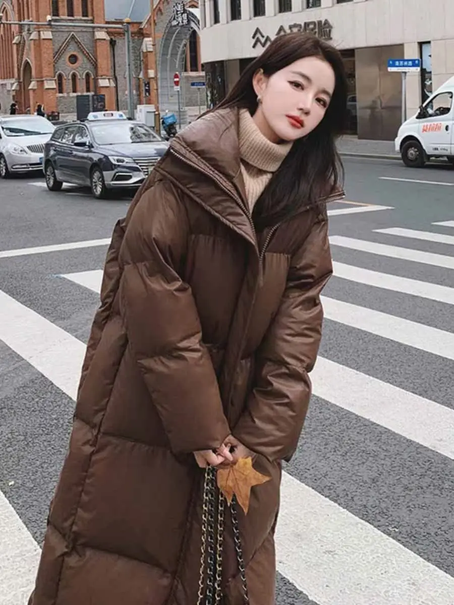 Autumn Winter Unique Women's Cotton Jacket Brown PU Leather Bread Coat Stand Collar Zipper Closure Regular Fit Long Sleeve
Autumn Winter Unique Women's Cotton Jacket Brown PU Leather Bread Coat Stand Collar Zipper Closure Regular Fit Long Sleeve