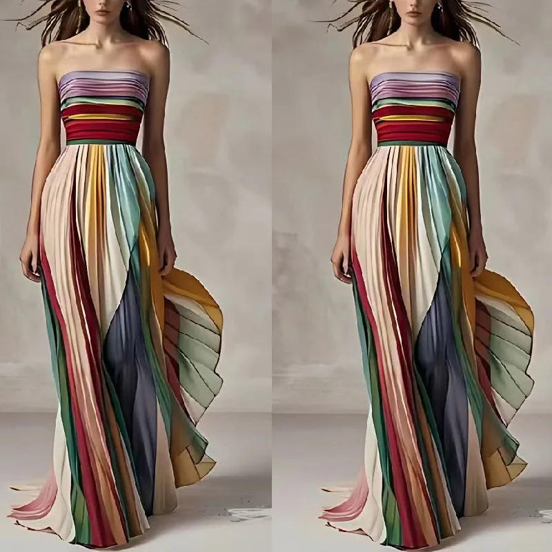 Dress Women Sexy Strapless Printed Colorful Long Dress Evening Gown New Comfortable Fashionable Niche Versatile Designer Luxury
Dress Women Sexy Strapless Printed Colorful Long Dress Evening Gown New Comfortable Fashionable Niche Versatile Designer Luxury