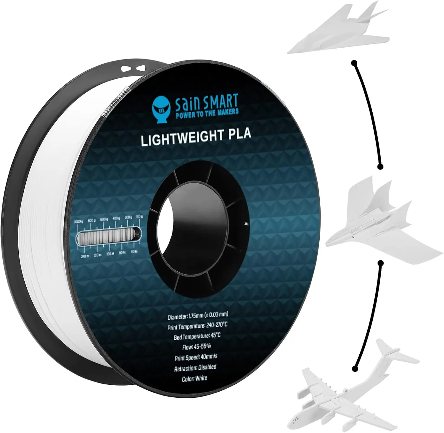 Lightweight 1.75mm LW-PLA 3D Printer Filament, Low-Density Foaming for RC Planes & Cosplay, White
Lightweight 1.75mm LW-PLA 3D Printer Filament, Low-Density Foaming for RC Planes & Cosplay, White