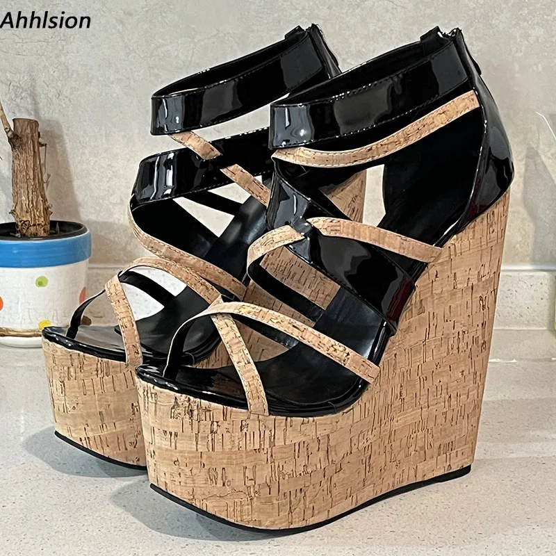 Ahhlsion Handmade Women Summer Sandals Wedges High Heeled Open Toe Elegant Black Casual Shoes Ladies US Plus Size 4-15
Ahhlsion Handmade Women Summer Sandals Wedges High Heeled Open Toe Elegant Black Casual Shoes Ladies US Plus Size 4-15