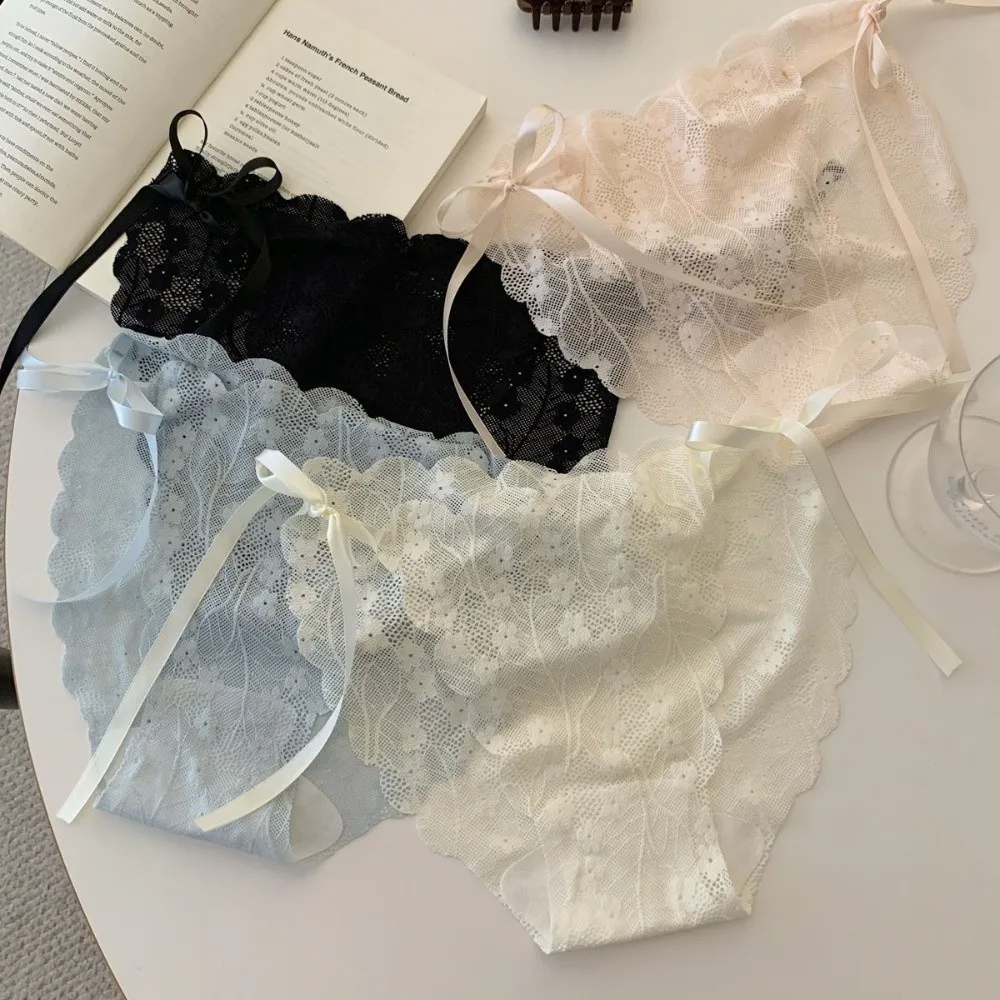 Lingerie Seamless Lace Flower Panties Transparent Thin Underwear for Women Low Waist Lace-up Briefs Lady
Lingerie Seamless Lace Flower Panties Transparent Thin Underwear for Women Low Waist Lace-up Briefs Lady