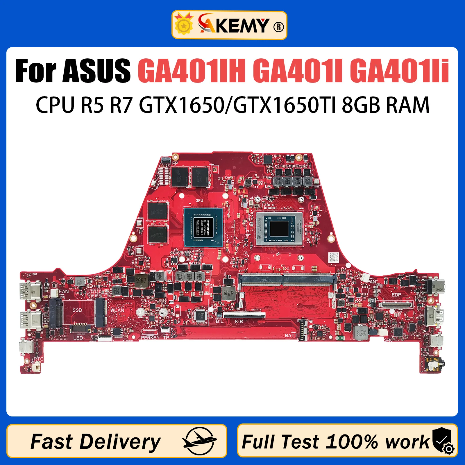 AKEMY GA401I Mainboard For Asus ROG Zephyrus G14 GA401IH GA401Ii Laptop Motherboard With R5 R7 CPU 8
AKEMY GA401I Mainboard For Asus ROG Zephyrus G14 GA401IH GA401Ii Laptop Motherboard With R5 R7 CPU 8