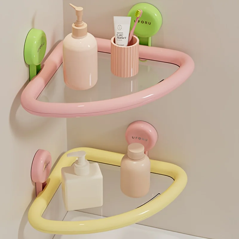 1PC Dopamine Bathroom Shower Storage Rack, Home Use, No-Drill, Bathroom, Draining Wall-Mounted Suction Cup Triangle Rack
1PC Dopamine Bathroom Shower Storage Rack, Home Use, No-Drill, Bathroom, Draining Wall-Mounted Suction Cup Triangle Rack