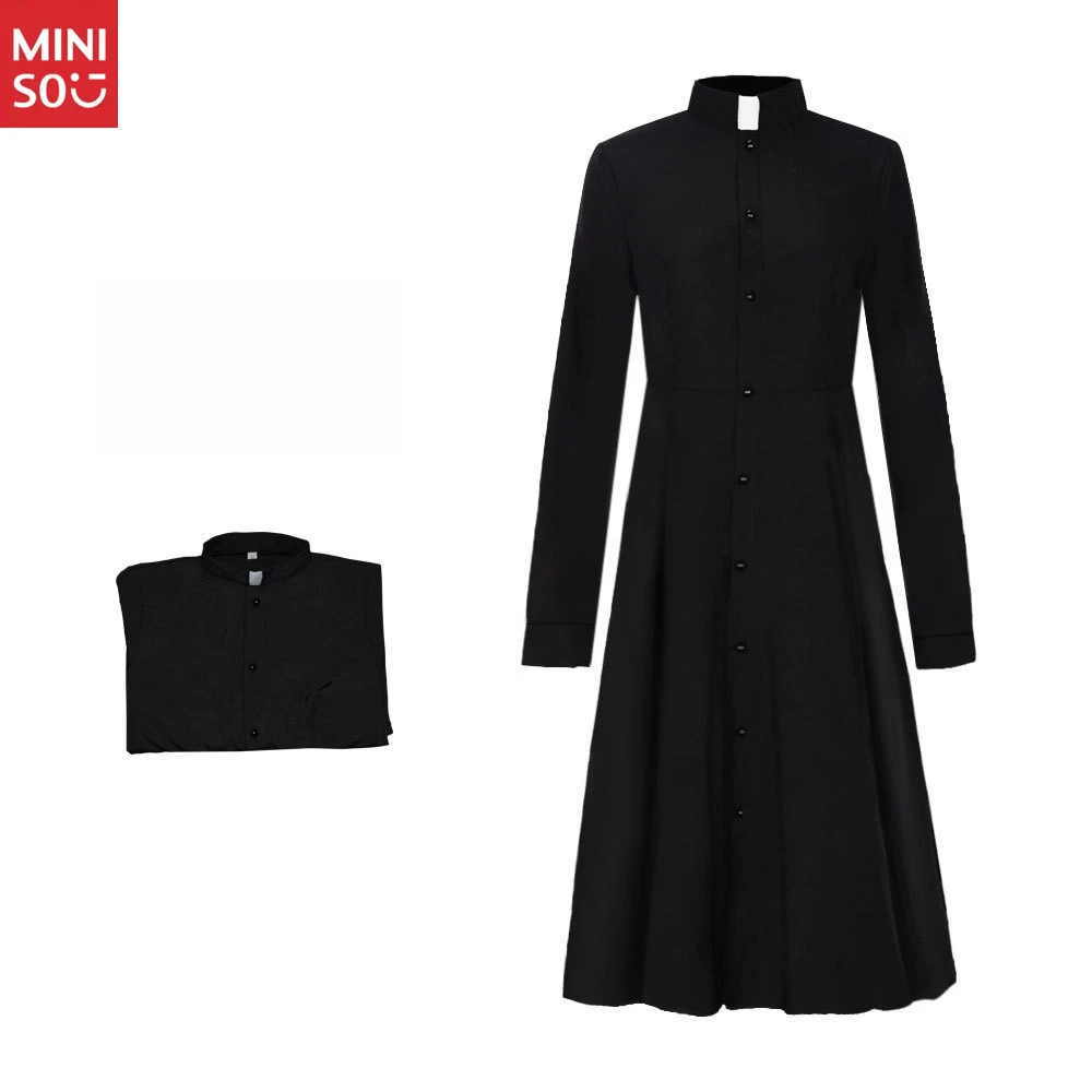 Black Priest Cosplay Costume Set - Long Dress & Collar Accessory, Classic Religious-Themed Outfit for Role-Play & Costume Events
Black Priest Cosplay Costume Set - Long Dress & Collar Accessory, Classic Religious-Themed Outfit for Role-Play & Costume Events