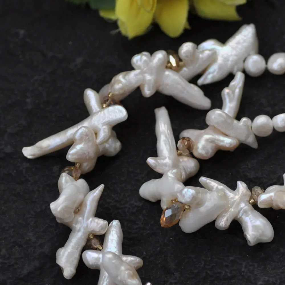 Z14451 18'' 32mm White Baroque Cross Pearl Round Drop Faceted Crystal Necklace CZ
Z14451 18'' 32mm White Baroque Cross Pearl Round Drop Faceted Crystal Necklace CZ