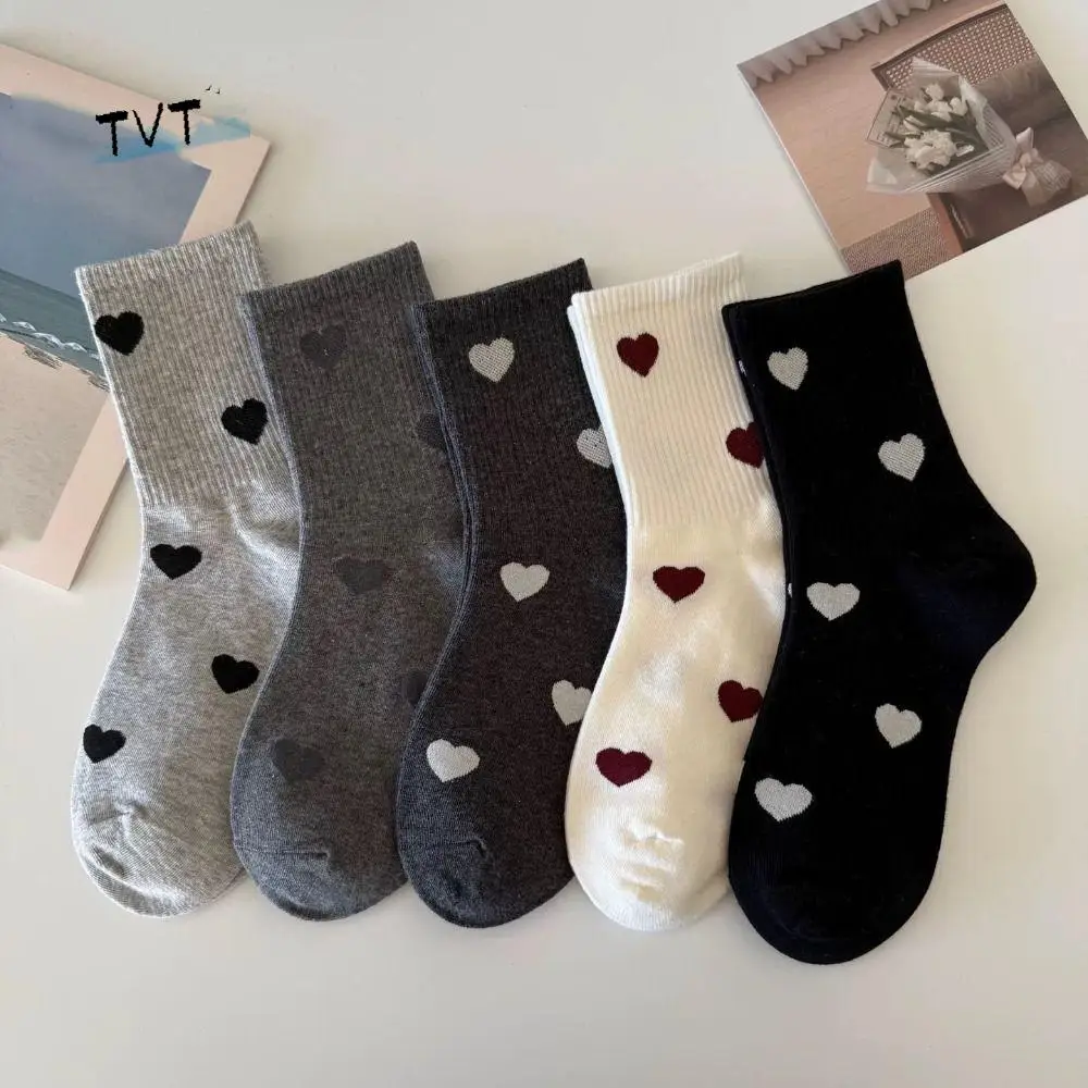 5Pairs Casual Heart Pattern Love Mid-Calf Socks Harajuku Sweet Patchwork Color Socks Korean Style Mid Tube Socks Outdoor
5Pairs Casual Heart Pattern Love Mid-Calf Socks Harajuku Sweet Patchwork Color Socks Korean Style Mid Tube Socks Outdoor
