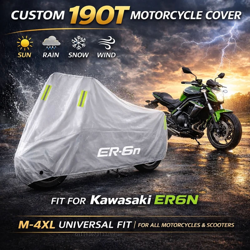 For Kawasaki ER6N ER 6N ER-6N 2006-2016 2013 2014 2015 Motorcycle Cover Waterproof Heavy Duty Outdoor Rain Dust Sun Protector
For Kawasaki ER6N ER 6N ER-6N 2006-2016 2013 2014 2015 Motorcycle Cover Waterproof Heavy Duty Outdoor Rain Dust Sun Protector
