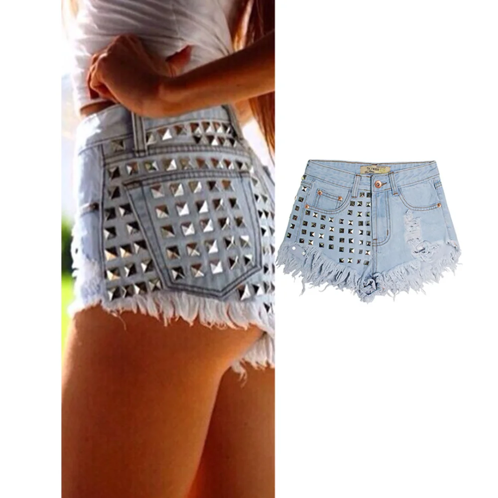 2026 High Waisted Denim Shorts with Studs Frayed Hem Distressed Design for Streetwear
2026 High Waisted Denim Shorts with Studs Frayed Hem Distressed Design for Streetwear