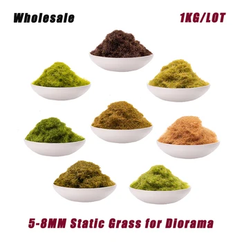 Wholesale 1KG 5-8mm Static Grass Tree Powder Flocking Foliage HO OO N Z Scale Railway Train Landscape Military Scene for Diorama