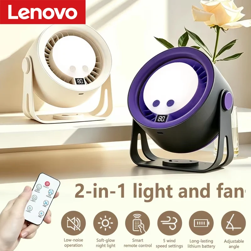 Lenovo Silent Turbo Desk Fan Wall Mounted Fan High Speed Rechargeable RGB Night Light Remote Control for Home Outdoor Kitchen
Lenovo Silent Turbo Desk Fan Wall Mounted Fan High Speed Rechargeable RGB Night Light Remote Control for Home Outdoor Kitchen