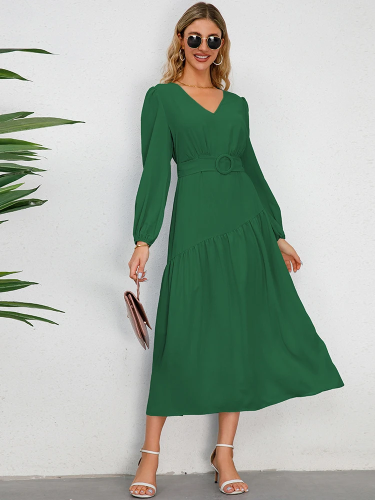 Women Long Dress Summer Long Sleeve Dresses Female Elegant Fashion V-Neck Dress Ladies Casual Loose Lace-Up Vestidos Largos
Women Long Dress Summer Long Sleeve Dresses Female Elegant Fashion V-Neck Dress Ladies Casual Loose Lace-Up Vestidos Largos