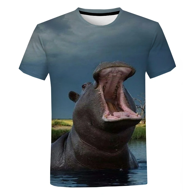 New Hippo 3D Printed T-shirt Men Women Fashion Casual Oversized Short-sleeved Summer Harajuku Tops
New Hippo 3D Printed T-shirt Men Women Fashion Casual Oversized Short-sleeved Summer Harajuku Tops