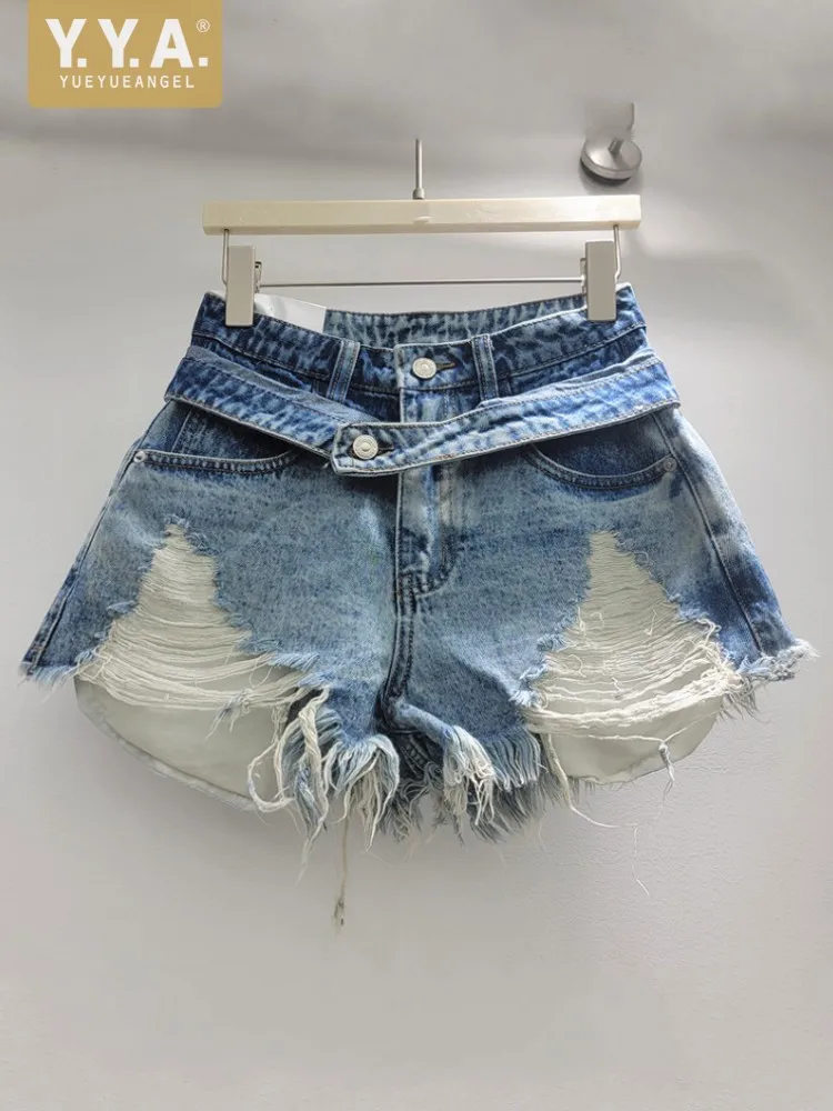 Summer Hot Sale Females Versatile Broken Holes Rough Edges Denim Shorts Mid Waisted Fashion Casual Women Wide Leg Short Trousers
Summer Hot Sale Females Versatile Broken Holes Rough Edges Denim Shorts Mid Waisted Fashion Casual Women Wide Leg Short Trousers