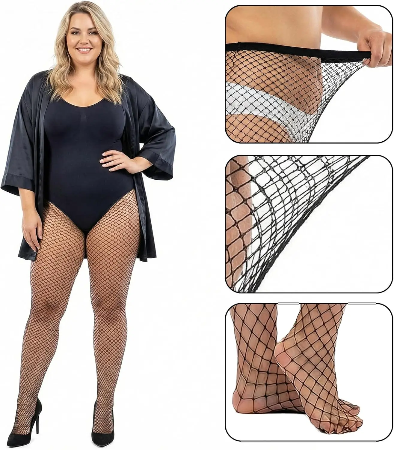 4 Pairs plus Size High Waist Fishnet Tights Women's Pantyhose Comfortable Fit Stockings
4 Pairs plus Size High Waist Fishnet Tights Women's Pantyhose Comfortable Fit Stockings