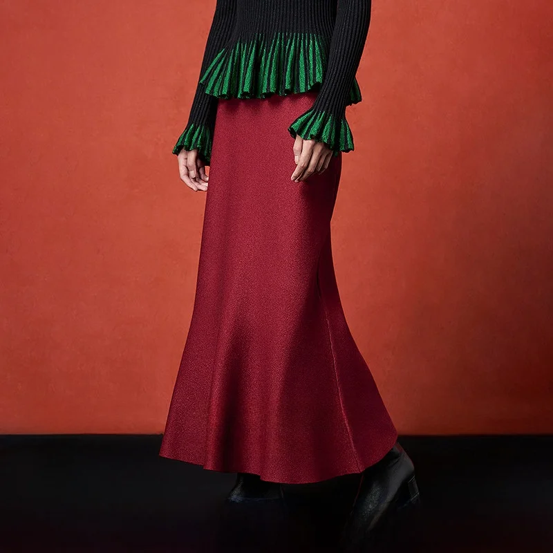 Elegant Wool Blend Fish Tail Skirt Women's mid Waist Knitted Slim Fit Autumn Winter New Style G1954288 Living on the Left
Elegant Wool Blend Fish Tail Skirt Women's mid Waist Knitted Slim Fit Autumn Winter New Style G1954288 Living on the Left