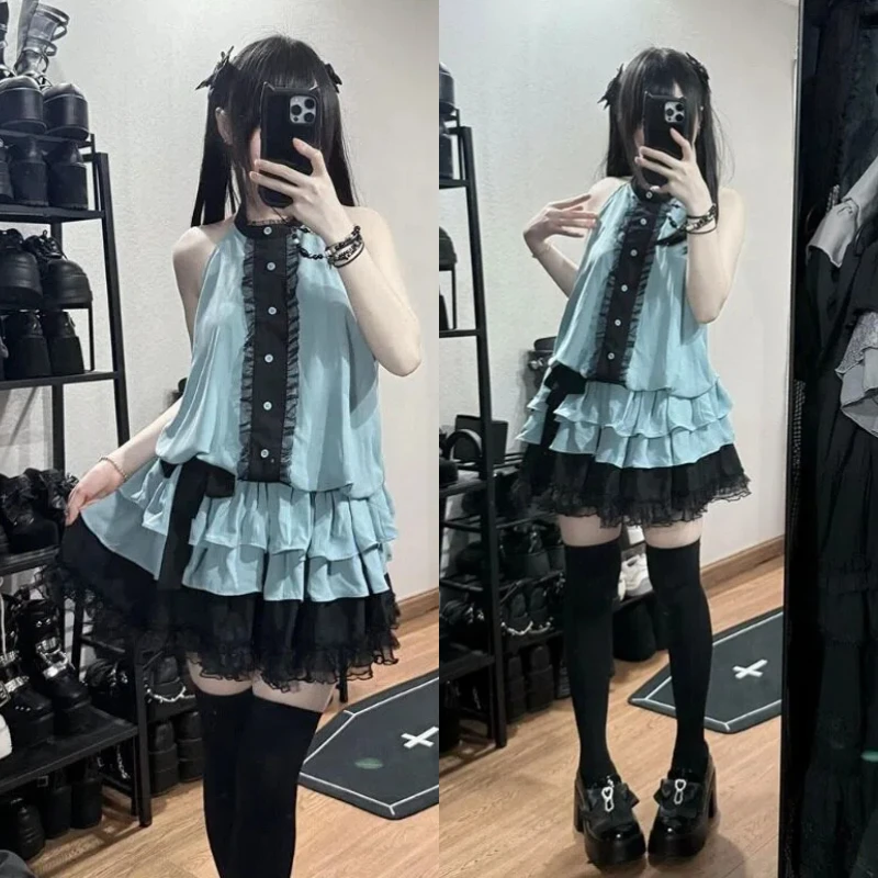 Japanese-style Blue Dress Sleeveless Costume Jirai kei Retro Dresses for Women Summer Casual Wear 2026 New Style
Japanese-style Blue Dress Sleeveless Costume Jirai kei Retro Dresses for Women Summer Casual Wear 2026 New Style
