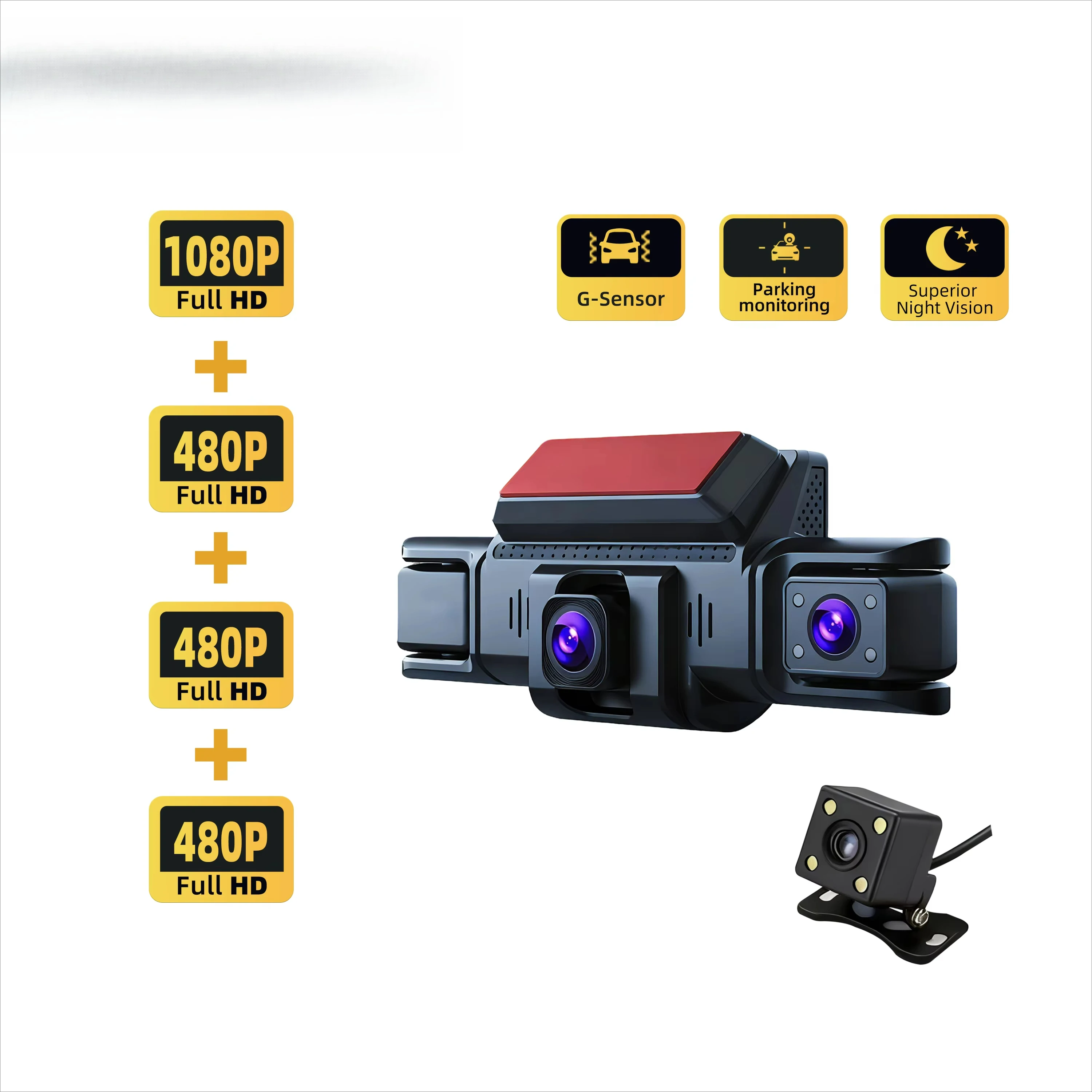 Mini WIFI 720P driving recorder 4 channels left and right driving recorder, light night vision 140 ° high-precision gravity
Mini WIFI 720P driving recorder 4 channels left and right driving recorder, light night vision 140 ° high-precision gravity