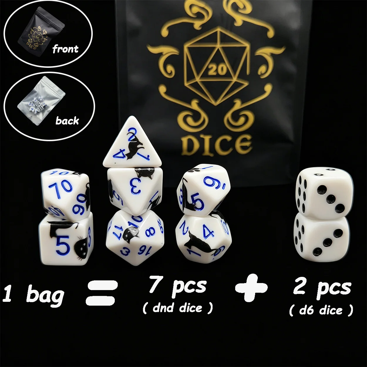 New Popular Dice Set (7Pcs Dnd Dice+2Pcs D6 Dice), Differentiated Design, Full of Personality,
New Popular Dice Set (7Pcs Dnd Dice+2Pcs D6 Dice), Differentiated Design, Full of Personality,
