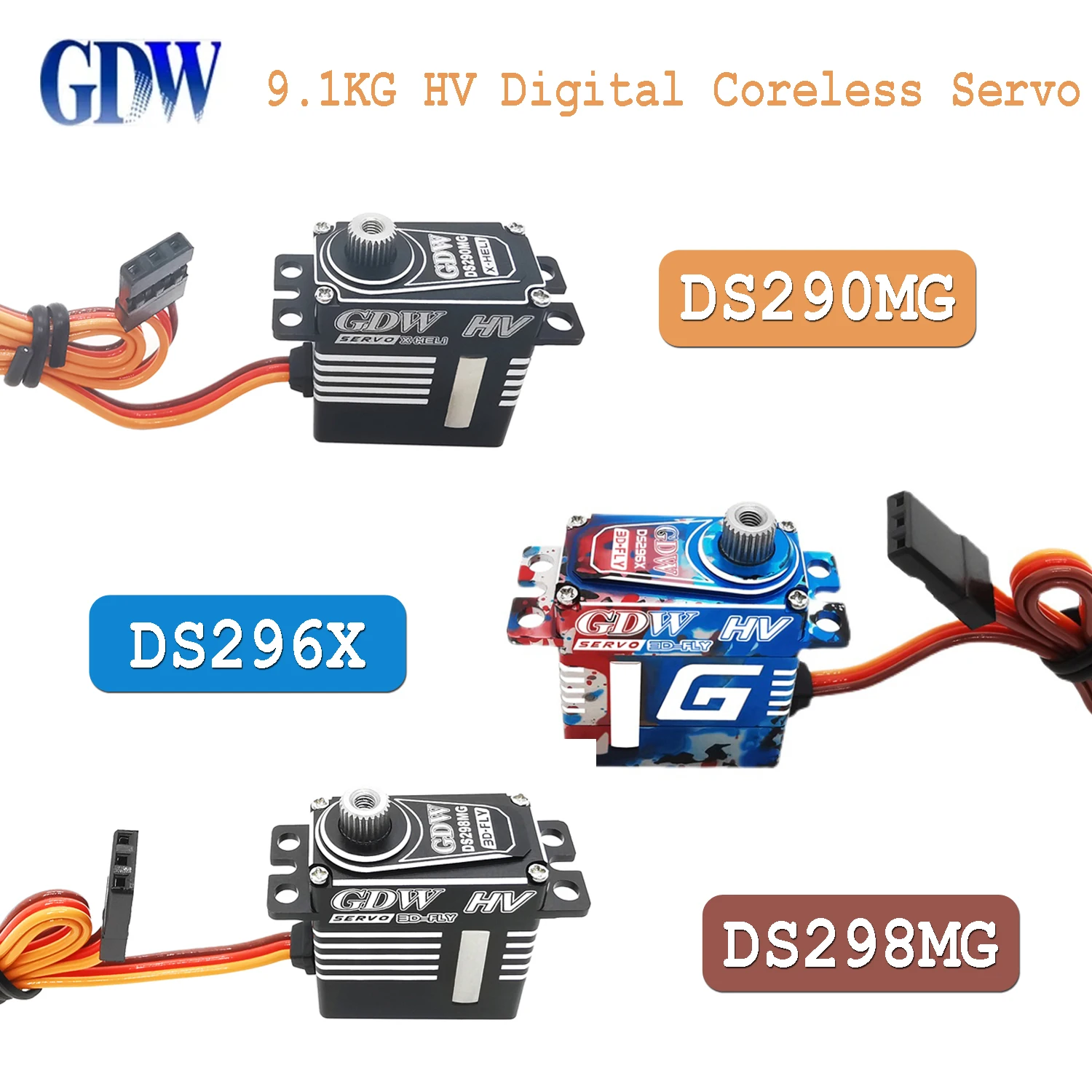 1/3PCS GDW DS290MG / DS296X / DS298MG 9.1KG HV Digital Coreless Servo for 30E Fixed Wing Turbojet Glider RC Airplane Drone Model
1/3PCS GDW DS290MG / DS296X / DS298MG 9.1KG HV Digital Coreless Servo for 30E Fixed Wing Turbojet Glider RC Airplane Drone Model