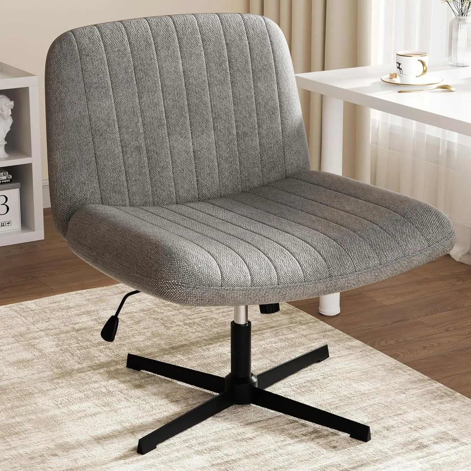 Criss Cross Chair, Arml Cross Legged Office Chair No Wheels, Fabric Padded Office Chairs Height Adjustable Swivel Wide Seat
Criss Cross Chair, Arml Cross Legged Office Chair No Wheels, Fabric Padded Office Chairs Height Adjustable Swivel Wide Seat