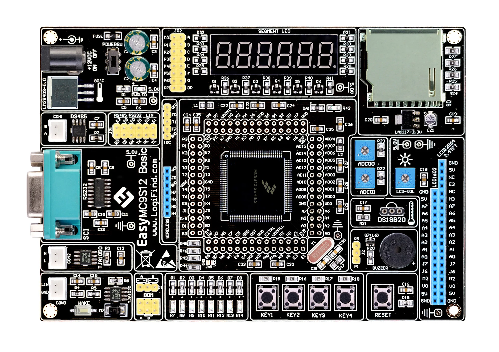 NXP Automotive Electronic Intelligent Car Development Board MC9S12XS128MAL Learning Board CAN LIN
NXP Automotive Electronic Intelligent Car Development Board MC9S12XS128MAL Learning Board CAN LIN