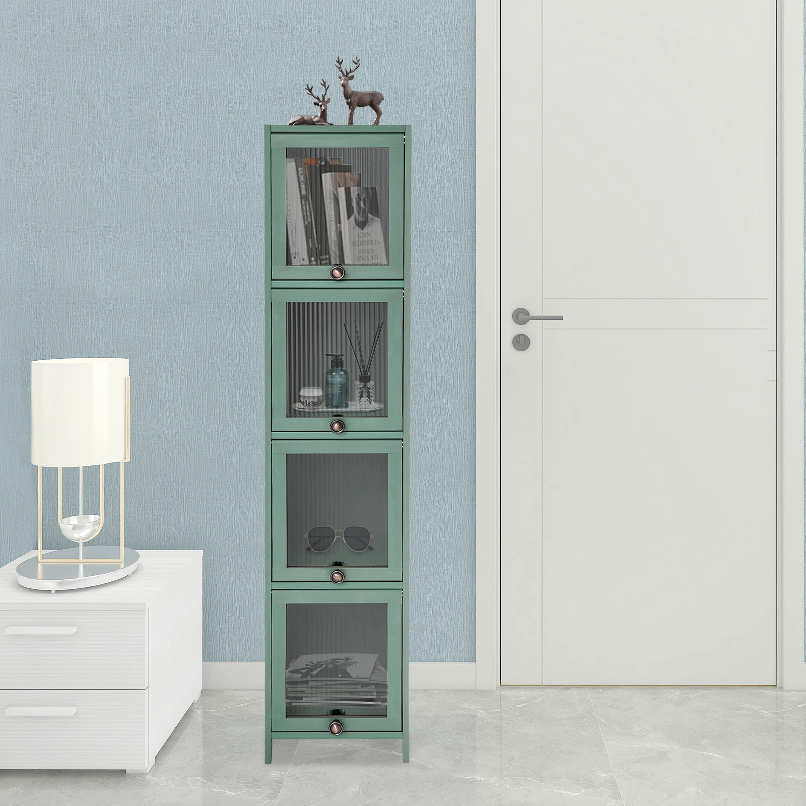 Четырехслойный шкаф для хранения вещей, экономящий пространство, 30 * 33 * 140 см, зеленый, для использования в спальне, гостиной, кабинете.
Четырехслойный шкаф для хранения вещей, экономящий пространство, 30 * 33 * 140 см, зеленый, для использования в спальне, гостиной, кабинете.