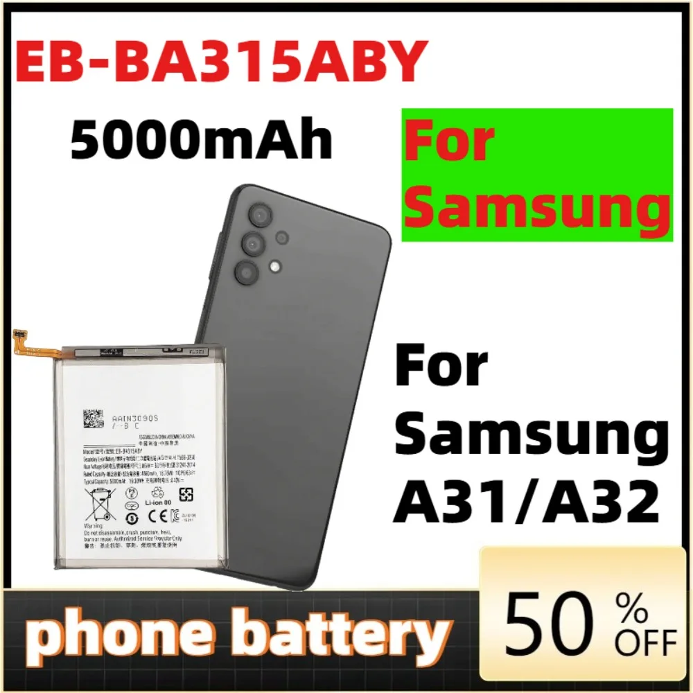 EB-BA315ABY 5000mAh Battery For Samsung Galaxy A31 2020 Edition SM-A315F/DS SM-A315G/DS Phone battery
EB-BA315ABY 5000mAh Battery For Samsung Galaxy A31 2020 Edition SM-A315F/DS SM-A315G/DS Phone battery