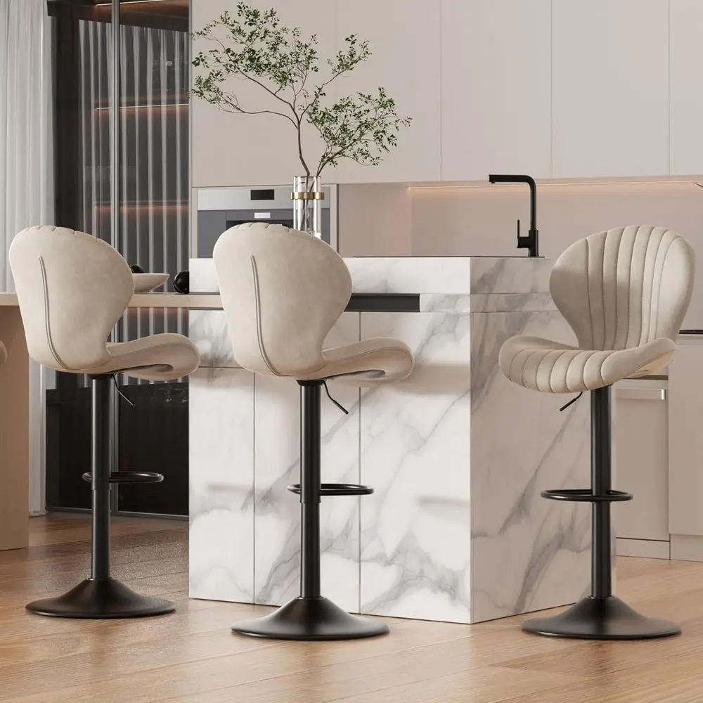Set of 3 Modern Swivel Bar Stools with High Backrest, Counter Height, Easy Assembly for Kitchen and Dining Room, Beige
Set of 3 Modern Swivel Bar Stools with High Backrest, Counter Height, Easy Assembly for Kitchen and Dining Room, Beige