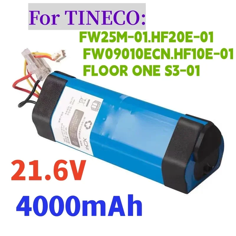 100% original 4000mAh for Tineco FLOOR ONE 1.0 FW25M-01 FW25W-01 FW09010ECN HF10E-01 HF20E-01 S3-01 Vacuum Cleaner Battery
100% original 4000mAh for Tineco FLOOR ONE 1.0 FW25M-01 FW25W-01 FW09010ECN HF10E-01 HF20E-01 S3-01 Vacuum Cleaner Battery