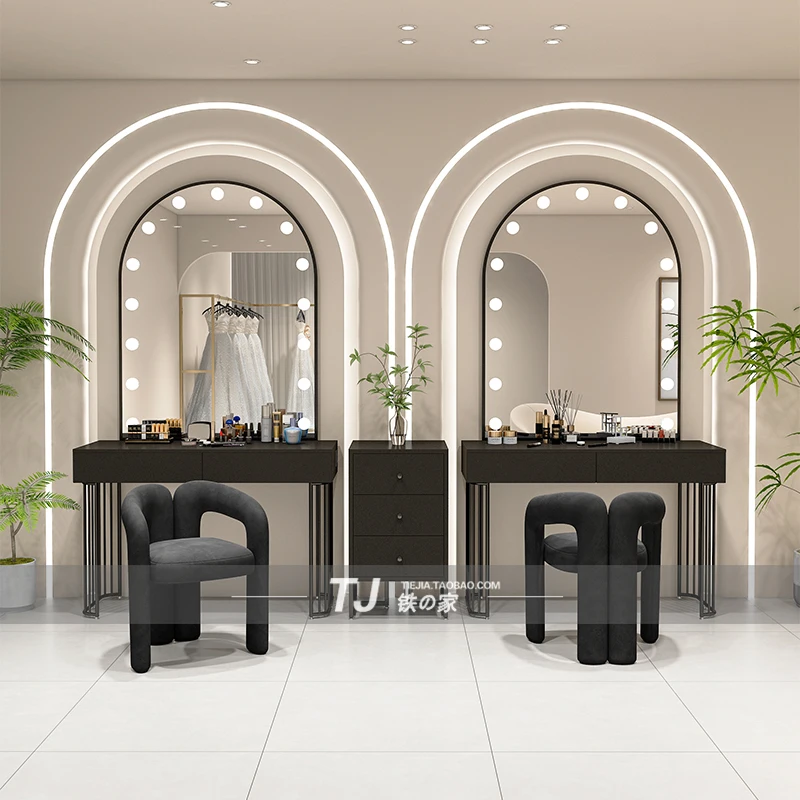 Studio dressing table with lamp professional makeup wedding dress beauty salon, special dressing table
Studio dressing table with lamp professional makeup wedding dress beauty salon, special dressing table