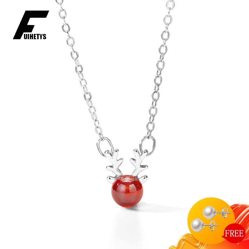 Trendy Women Necklace 925 Silver Jewelry with Elk Shape Ruby Gemstone Pendant Accessories for Girl Wedding Engagement Party
Trendy Women Necklace 925 Silver Jewelry with Elk Shape Ruby Gemstone Pendant Accessories for Girl Wedding Engagement Party