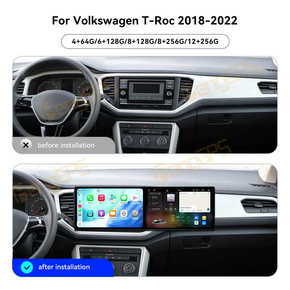 Автомобильный радиоприемник CarPlay с двойным экраном 10,1 дюйма для Volkswagen T-Roc 2018-2022, мультимедийный плеер с сенсорным экраном, GPS-навигация
Автомобильный радиоприемник CarPlay с двойным экраном 10,1 дюйма для Volkswagen T-Roc 2018-2022, мультимедийный плеер с сенсорным экраном, GPS-навигация